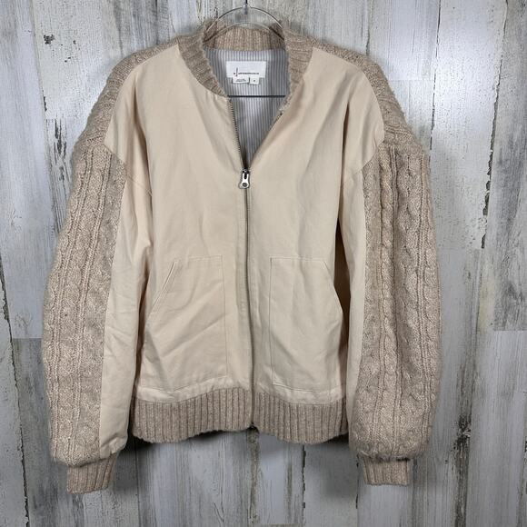 By Anthropologie Mixed-Media Wool & Cotton Jacket – Women’s Medium – MSRP $168 - Picture 1 of 10